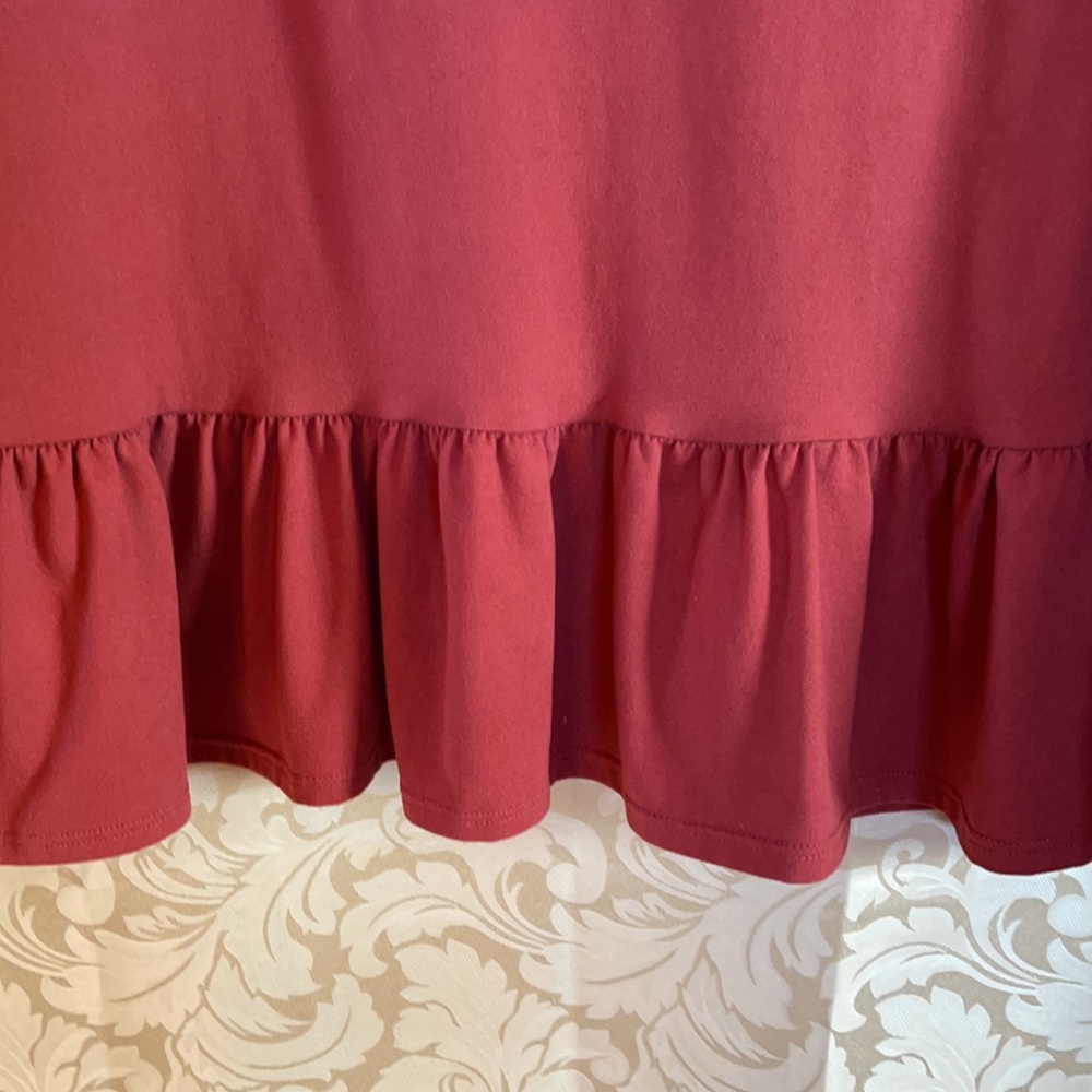 Rust Tunic with Bottom Ruffle - Picture 3 of 4